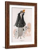 Astrakhan Coat and Borzoi-null-Framed Art Print