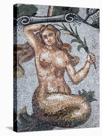 Astral Sign of Virgo in Mosaic in Galleria Umberto, Naples, Campania, Italy, Europe-null-Stretched Canvas