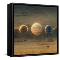 Astro Cruise 23 - Planets-Ben Heine-Framed Stretched Canvas