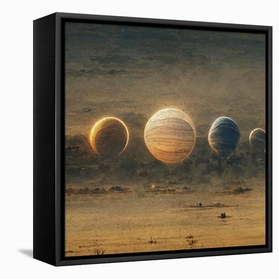 Astro Cruise 23 - Planets-Ben Heine-Framed Stretched Canvas