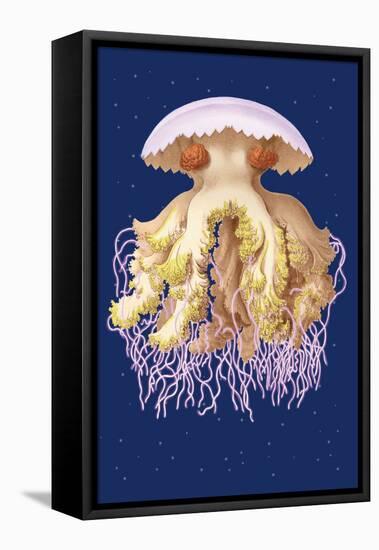 Astro-Jellyfish-Ernst Haeckel-Framed Stretched Canvas