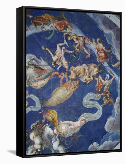 Astrological Ceiling, in the Sala Del Mappamondo-Giovanni De' Vecchi-Framed Stretched Canvas