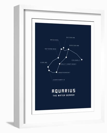 Astrology Chart Aquarius-null-Framed Art Print