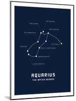 Astrology Chart Aquarius-null-Mounted Art Print