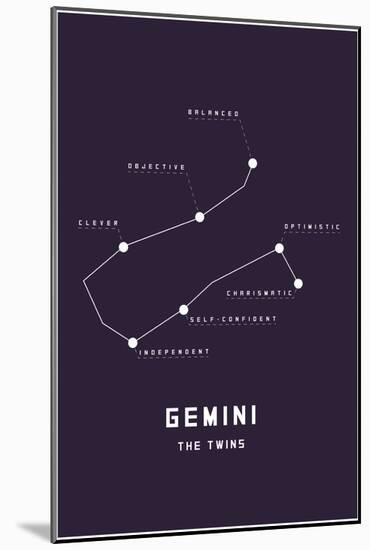 Astrology Chart Gemini-null-Mounted Poster