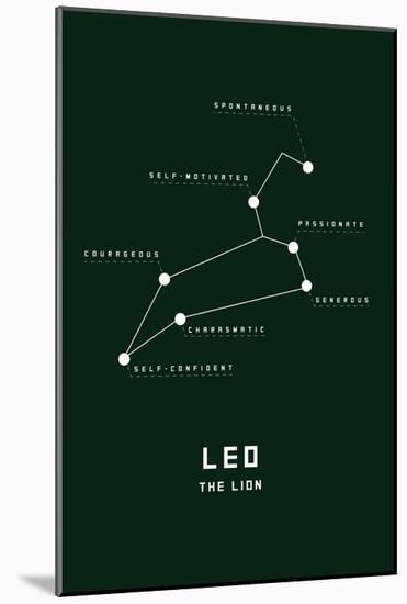 Astrology Chart Leo-null-Mounted Poster