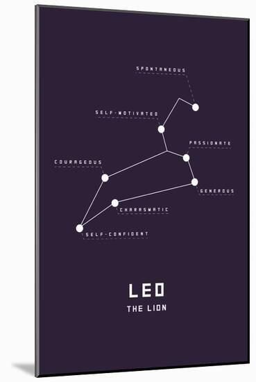 Astrology Chart Leo-null-Mounted Poster