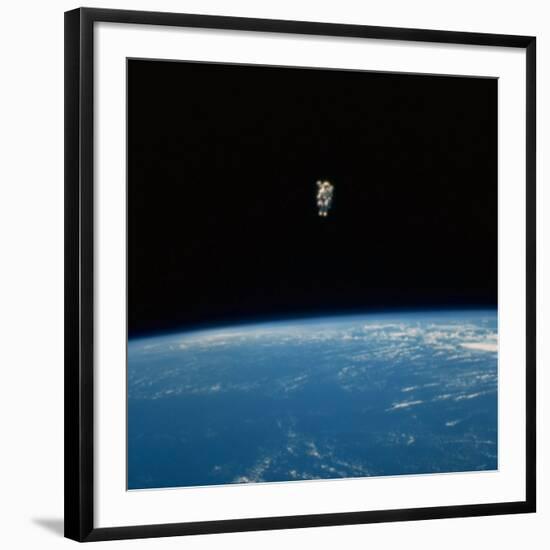 Astronaut Bruce Candles in Free Flight in Space During Space Shuttle Challenger Flight IV-null-Framed Premium Photographic Print