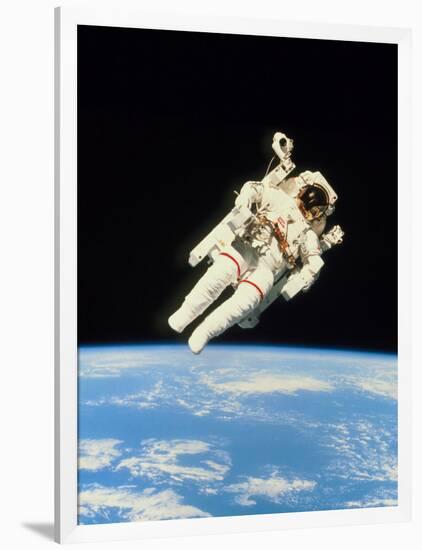 Astronaut Bruce McCandless Walking In Space-null-Framed Photographic Print