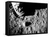 Astronaut Buzz Aldrin's Footprint Being Made in Lunar Soil During Apollo 11 Lunar Mission-null-Framed Stretched Canvas