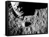 Astronaut Buzz Aldrin's Footprint Being Made in Lunar Soil During Apollo 11 Lunar Mission-null-Framed Stretched Canvas