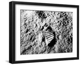 Astronaut Buzz Aldrin's Footprint in Lunar Soil During Apollo 11 Lunar Mission-null-Framed Premium Photographic Print