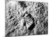 Astronaut Buzz Aldrin's Footprint in Lunar Soil During Apollo 11 Lunar Mission-null-Mounted Photographic Print