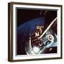 Astronaut Dave Scott Gazing from Hatch of Apollo 9 Command Module Toward Untested Lunar Module-null-Framed Photographic Print