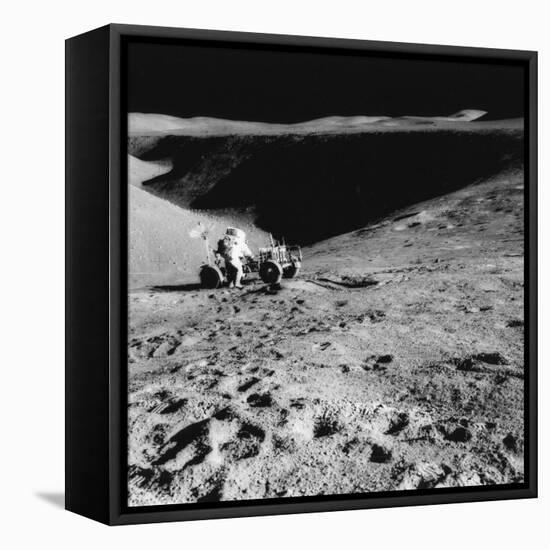 Astronaut David Scott (B193) on the Slope of Hadley Delta During Apollo 15, 1971-null-Framed Stretched Canvas