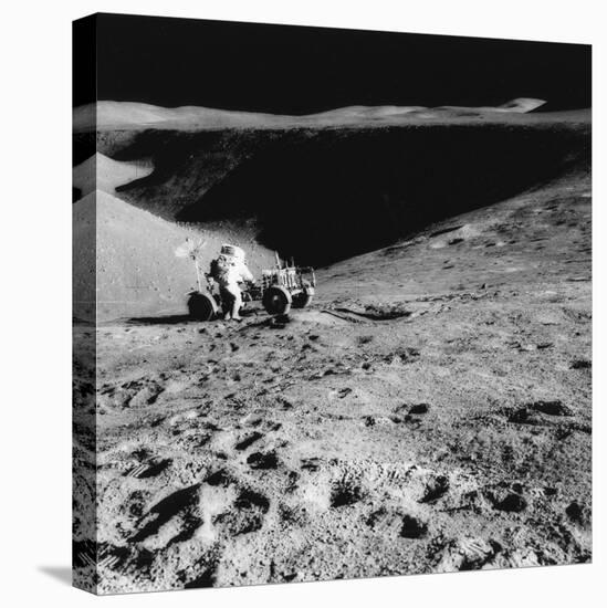 Astronaut David Scott (B193) on the Slope of Hadley Delta During Apollo 15, 1971-null-Stretched Canvas