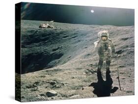 Astronaut Duke Next To Plum Crater, Apollo 16-null-Stretched Canvas