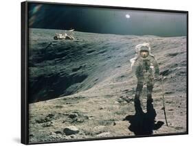 Astronaut Duke Next To Plum Crater, Apollo 16-null-Framed Photographic Print