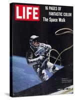 Astronaut Ed White in Space, Tethered to Gemini 4 Spaceship, The Space Walk, June 18, 1965-James A. Mcdivitt-Stretched Canvas