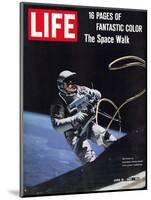 Astronaut Ed White in Space, Tethered to Gemini 4 Spaceship, The Space Walk, June 18, 1965-James A. Mcdivitt-Mounted Photographic Print