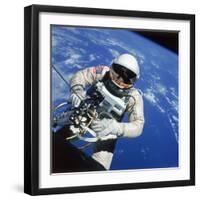 Astronaut Ed White Making First American Space Walk, 120 Miles Above the Pacific Ocean-null-Framed Photographic Print