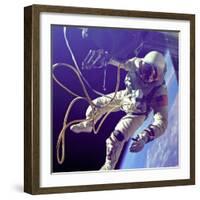 Astronaut Edward White During His 23 Minute Space Walk-null-Framed Photo