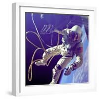 Astronaut Edward White During His 23 Minute Space Walk-null-Framed Photo