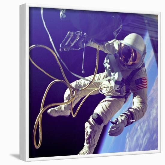 Astronaut Edward White, the First American to Walk in Space on June 3 1965-null-Framed Photographic Print