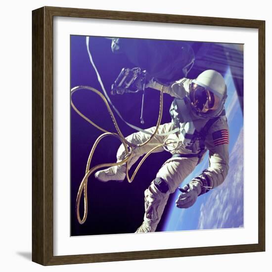 Astronaut Edward White, the First American to Walk in Space on June 3 1965-null-Framed Photographic Print