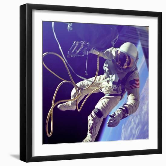 Astronaut Edward White, the First American to Walk in Space on June 3 1965-null-Framed Photographic Print