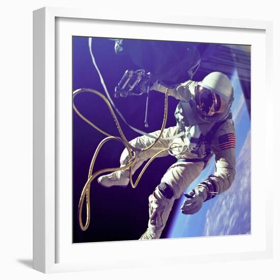 Astronaut Edward White, the First American to Walk in Space on June 3 1965-null-Framed Photographic Print