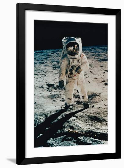 Astronaut Edwin Aldrin on the Moon, Apollo 11, July c.1969-null-Framed Art Print