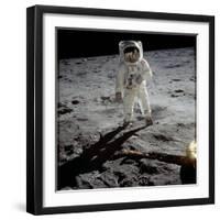 Astronaut Edwin 'Buzz' Aldrin Standing on the Moon after the Apollo 11 Landing, 20 July 1969-null-Framed Photographic Print