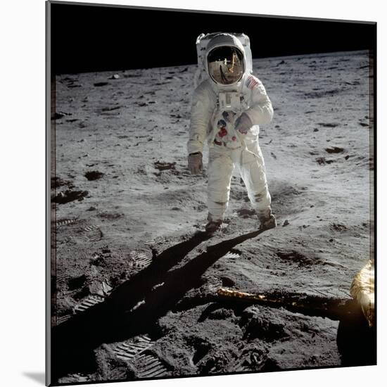 Astronaut Edwin 'Buzz' Aldrin Standing on the Moon after the Apollo 11 Landing, 20 July 1969-null-Mounted Photographic Print