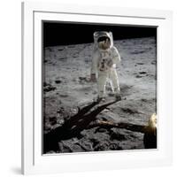 Astronaut Edwin 'Buzz' Aldrin Standing on the Moon after the Apollo 11 Landing, 20 July 1969-null-Framed Photographic Print