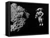 Astronaut Exploring an Asteroid in Outer Space-null-Framed Stretched Canvas