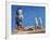 Astronaut Figurines Meeting Space Robot-null-Framed Photographic Print