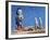 Astronaut Figurines Meeting Space Robot-null-Framed Photographic Print