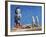 Astronaut Figurines Meeting Space Robot-null-Framed Photographic Print