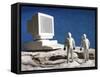 Astronaut Figurines Standing White Computer-null-Framed Stretched Canvas