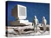 Astronaut Figurines Standing White Computer-null-Stretched Canvas