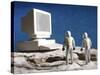 Astronaut Figurines Standing White Computer-null-Stretched Canvas