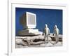 Astronaut Figurines Standing White Computer-null-Framed Photographic Print