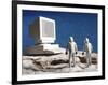 Astronaut Figurines Standing White Computer-null-Framed Photographic Print