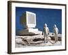 Astronaut Figurines Standing White Computer-null-Framed Photographic Print