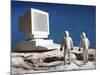 Astronaut Figurines Standing White Computer-null-Mounted Photographic Print