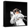 Astronaut Floating Alone in the Dark Space Surrounded with Stars-null-Framed Stretched Canvas