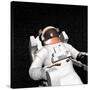 Astronaut Floating Alone in the Dark Space Surrounded with Stars-null-Stretched Canvas