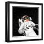 Astronaut Floating Alone in the Dark Space Surrounded with Stars-null-Framed Art Print