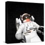 Astronaut Floating Alone in the Dark Space Surrounded with Stars-null-Stretched Canvas